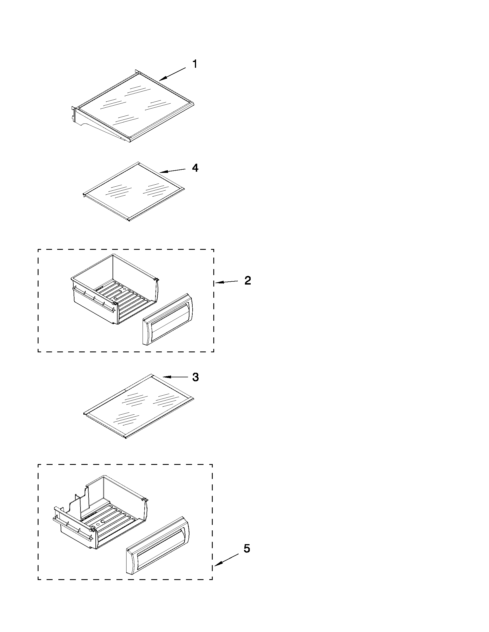 Refrigerator shelf parts