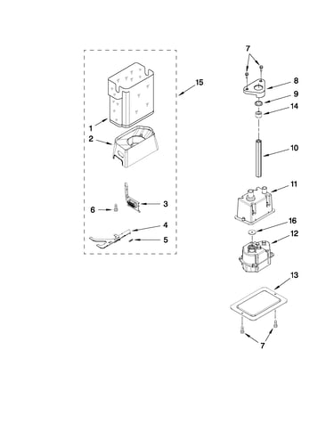 Motor and ice container parts