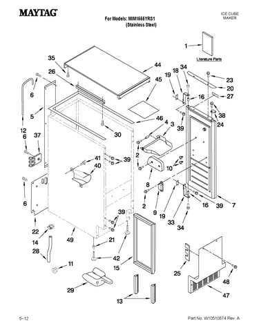 Cabinet liner and door parts