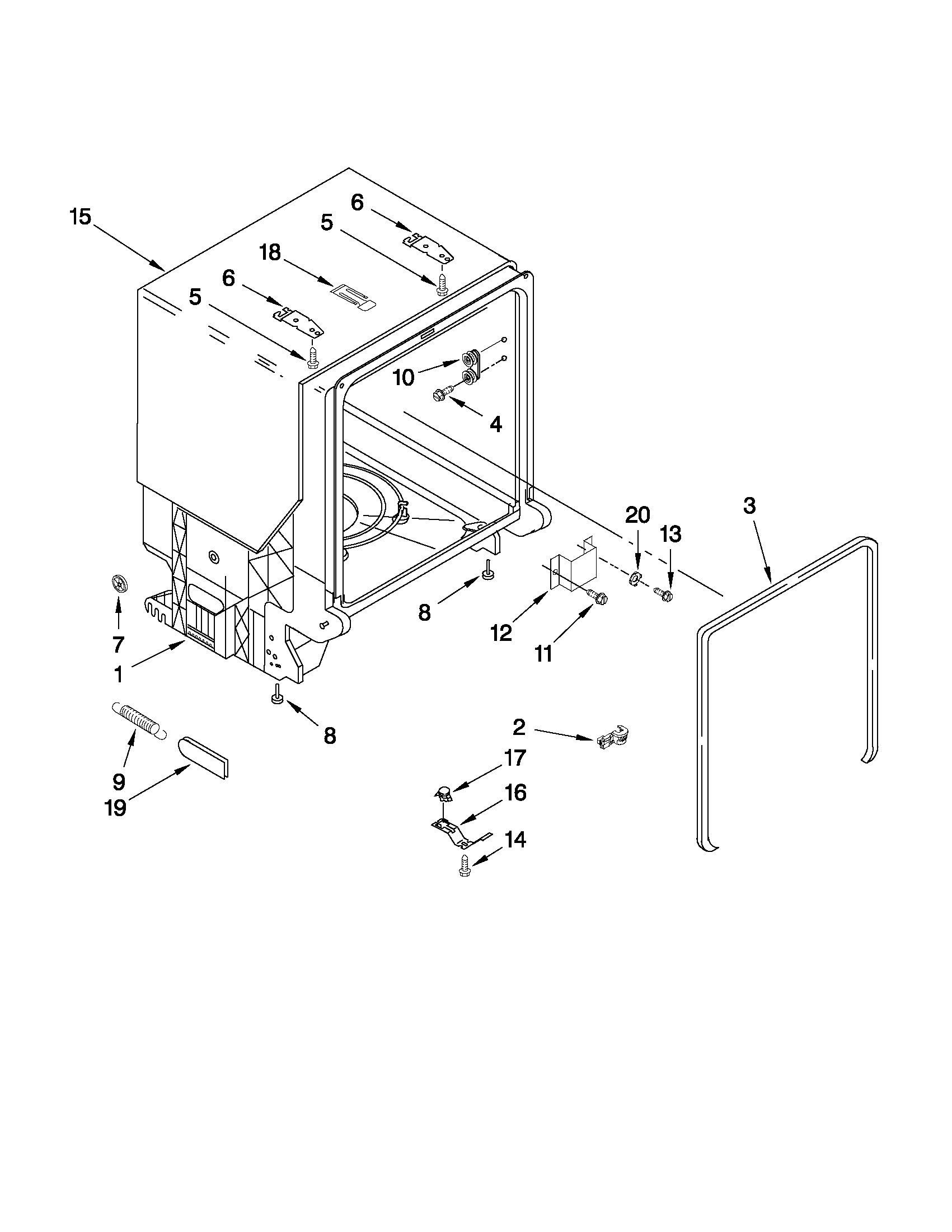 Tub and frame parts