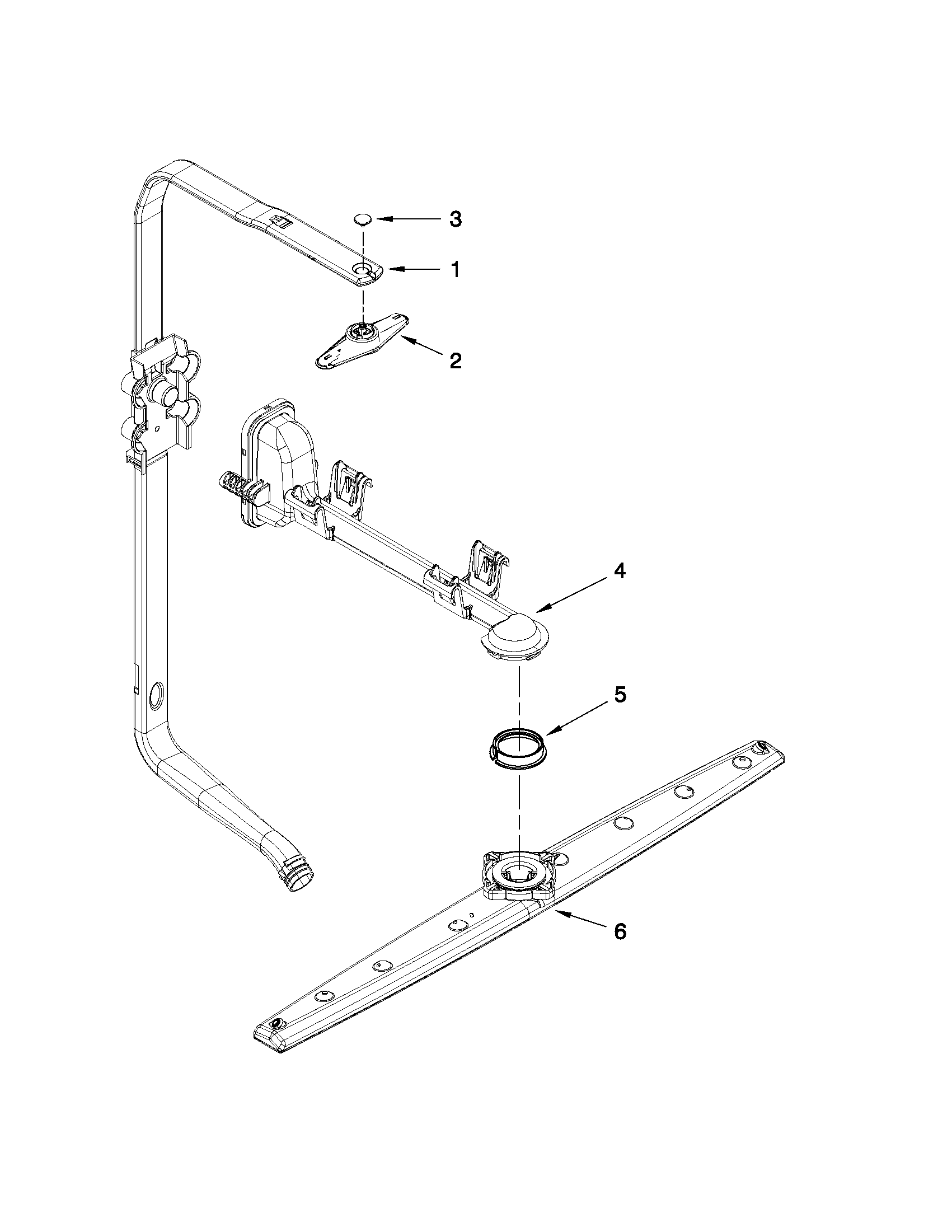 Upper wash and rinse parts