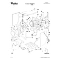 Whirlpool YWED7500VW0 cabinet and door parts diagram