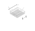 Whirlpool WDF530PLYW3 upper rack and track parts diagram