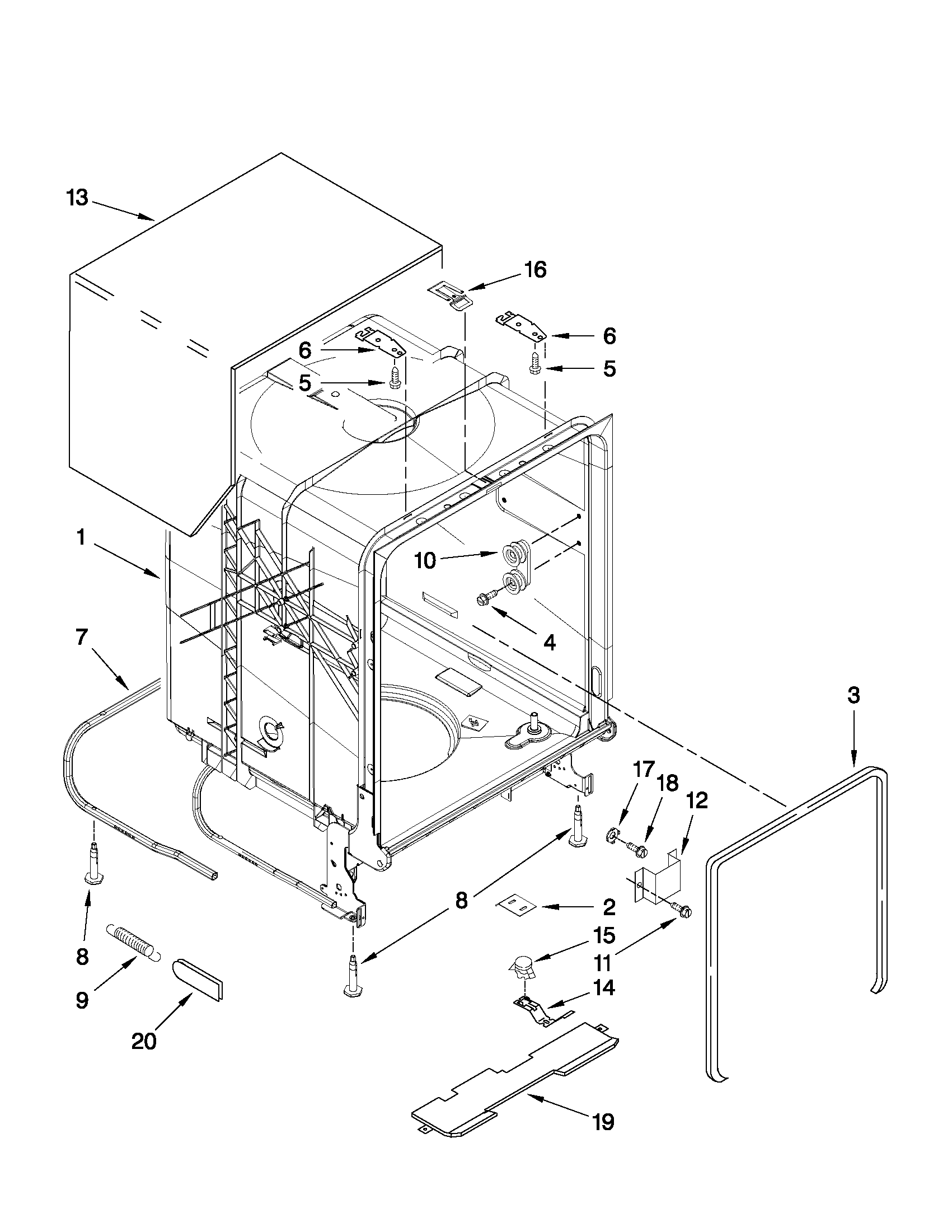 Tub and frame parts