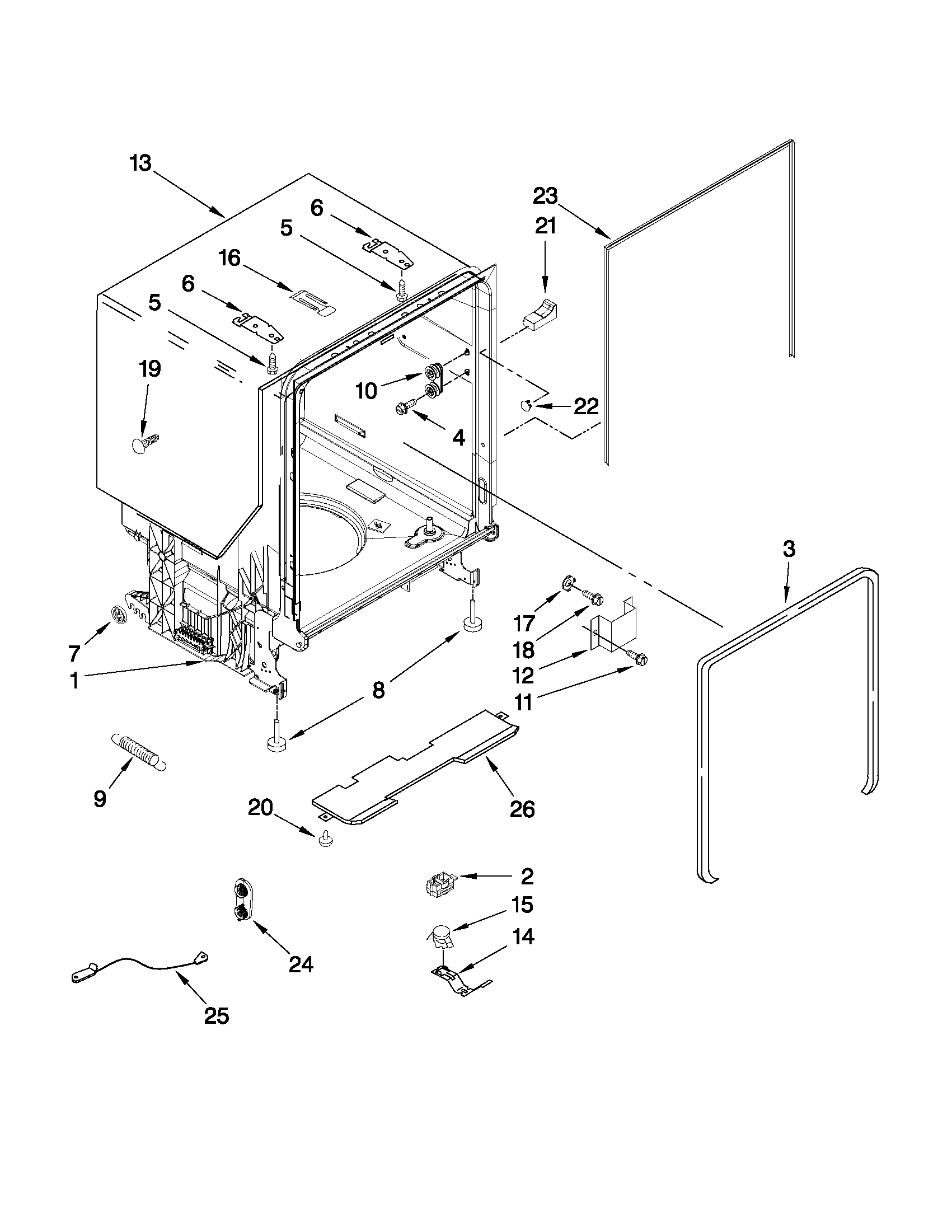Tub and frame parts