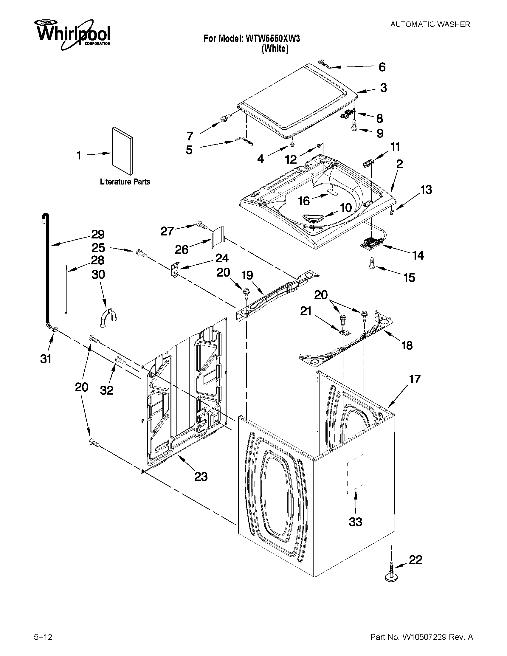 TOP AND CABINET PARTS