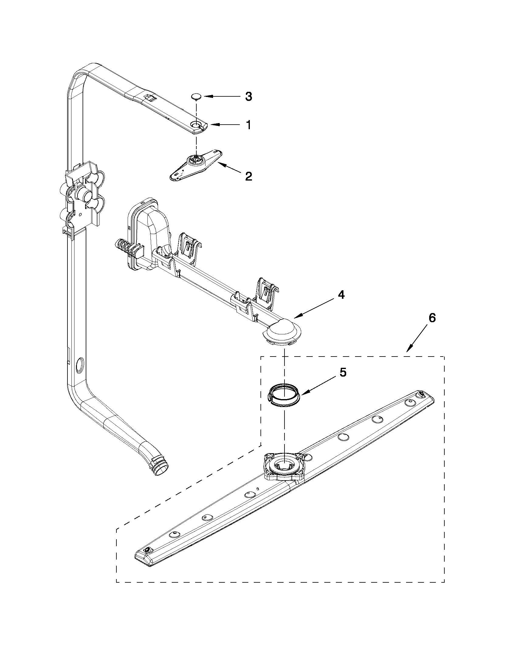 Upper wash and rinse parts