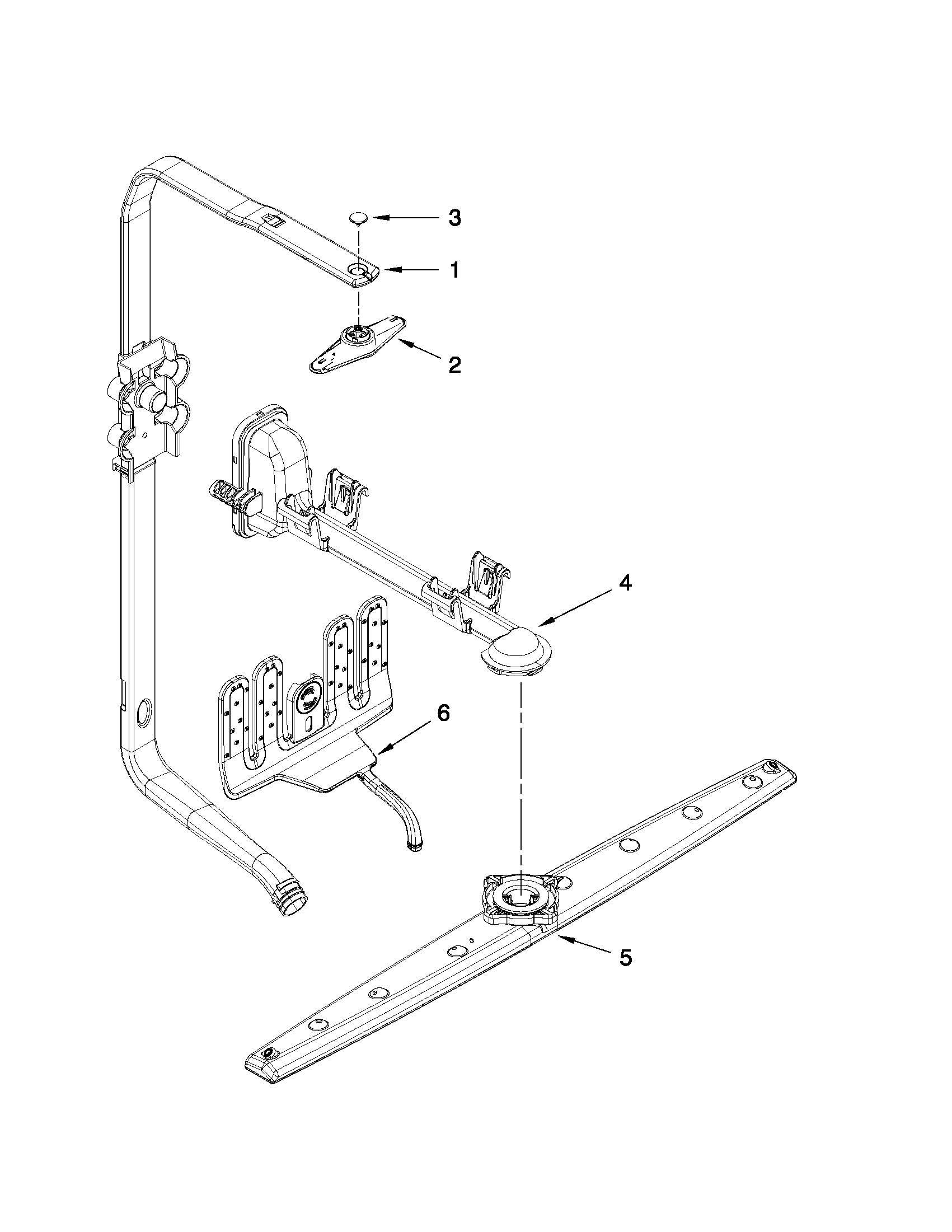 Upper wash and rinse parts