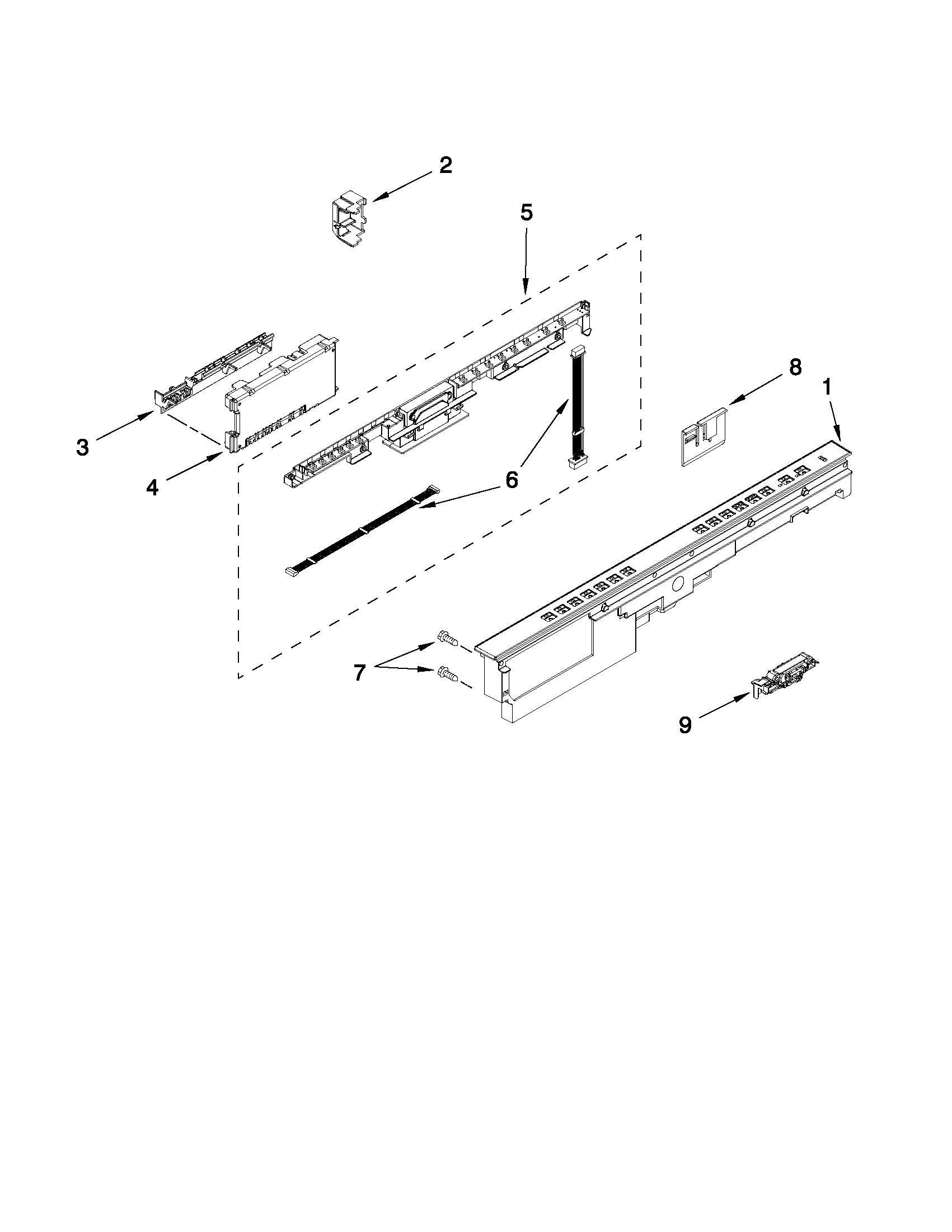 Control panel and latch parts