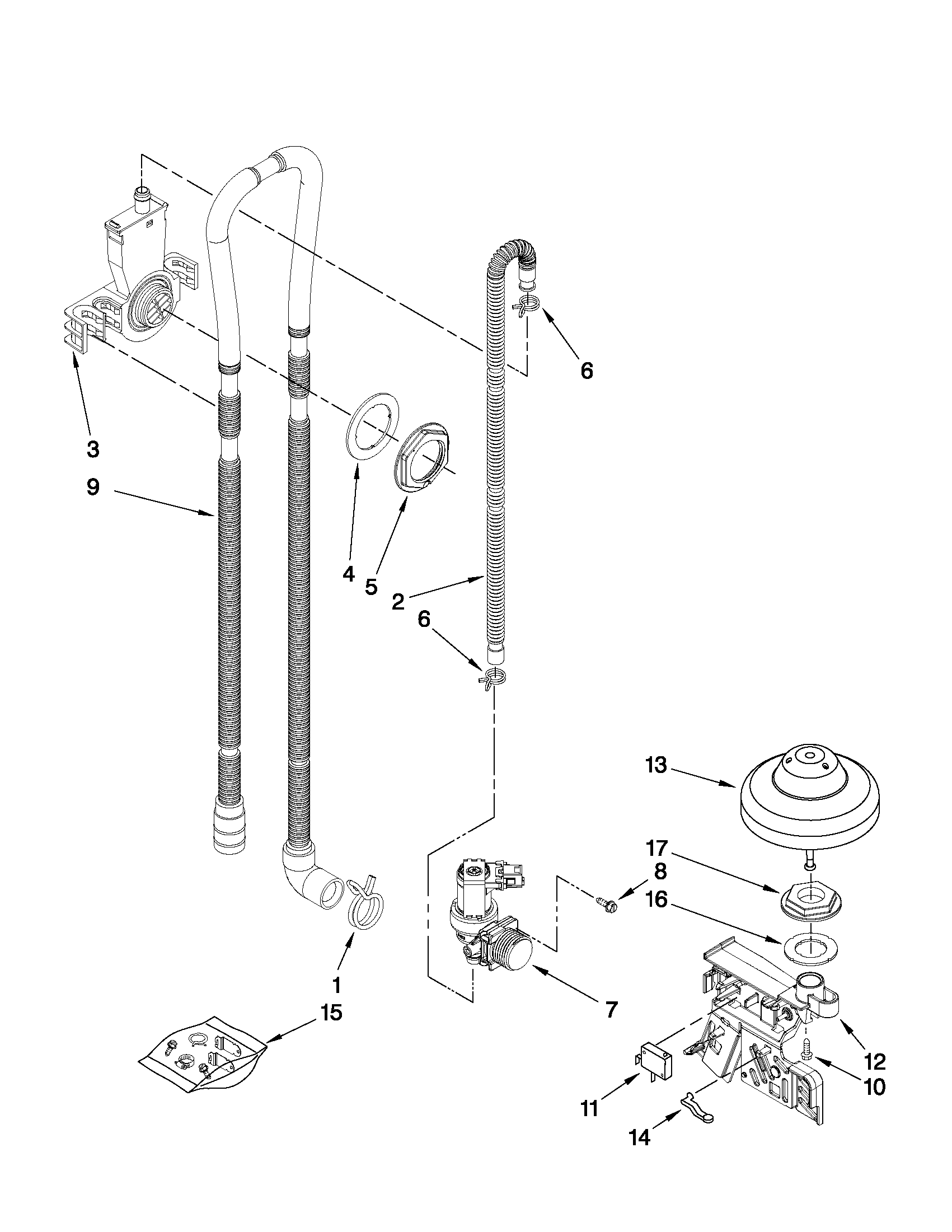 Fill, drain and overfill parts