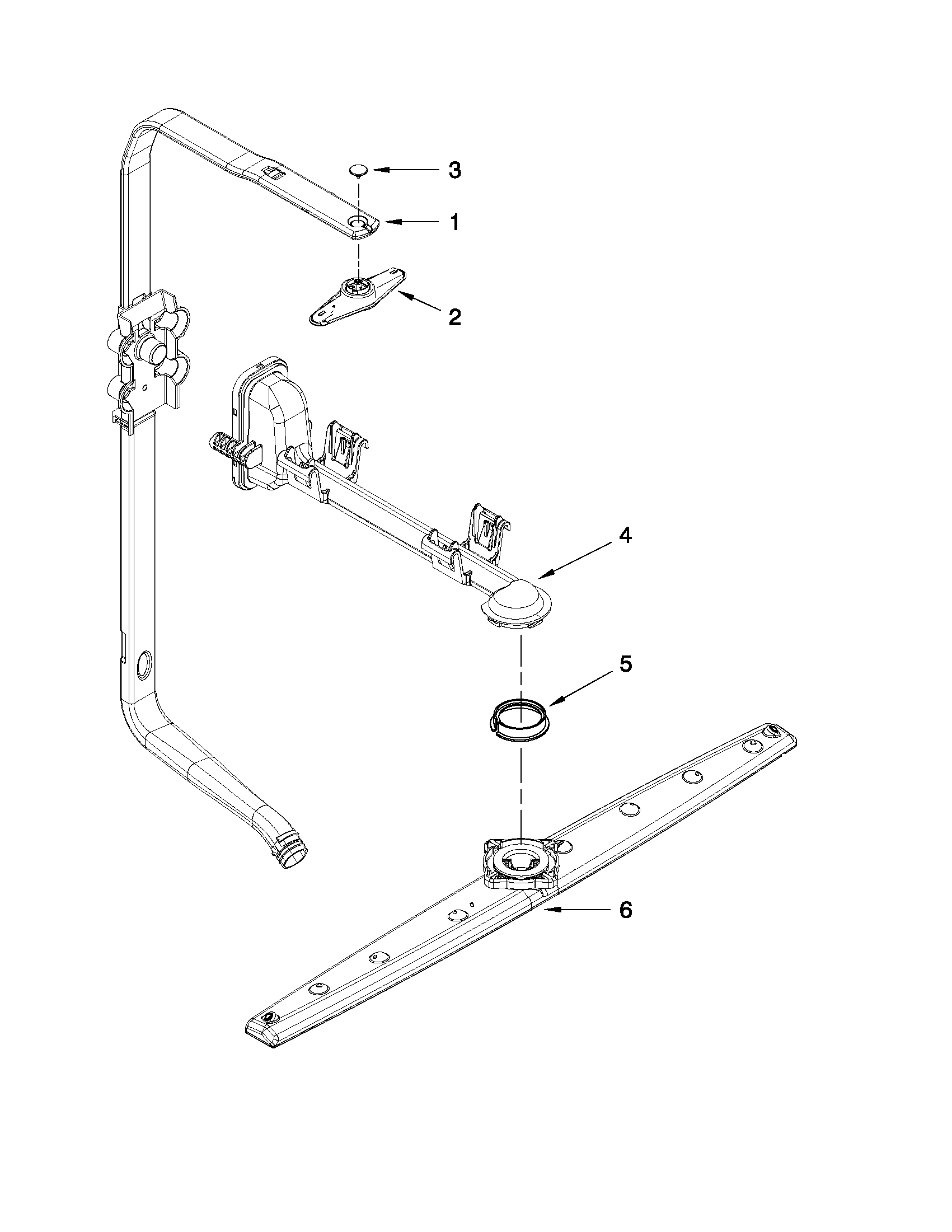 Upper wash and rinse parts