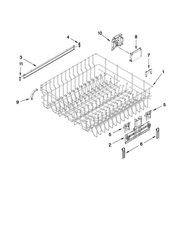 Upper rack and track parts