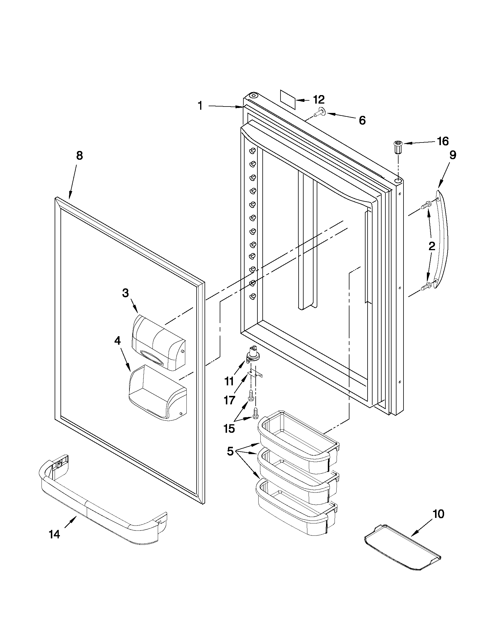 Refrigerator door parts