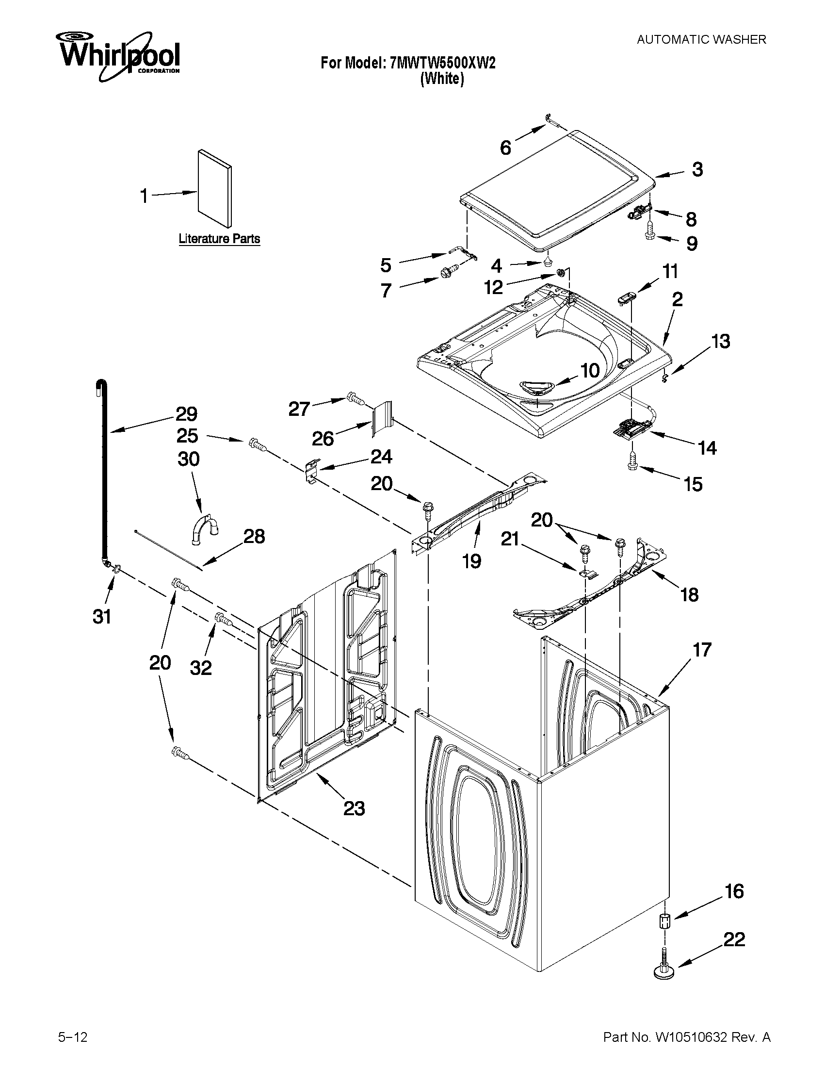Top and cabinet parts