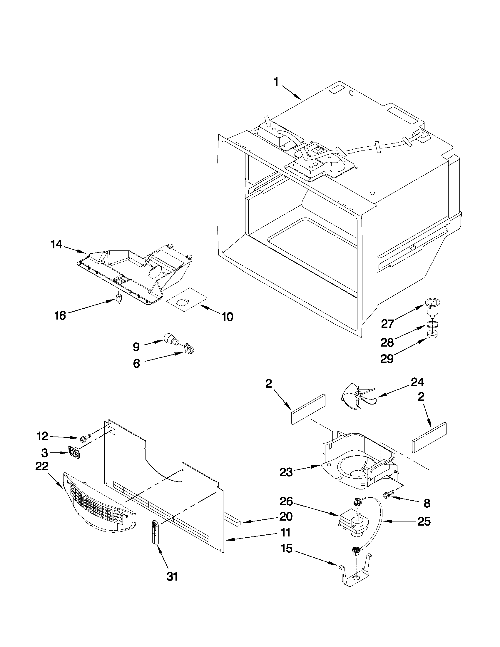 Freezer liner parts