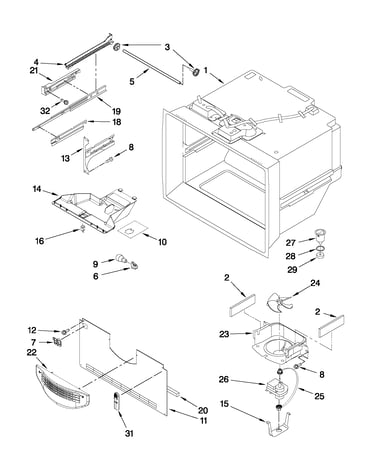 Freezer liner parts