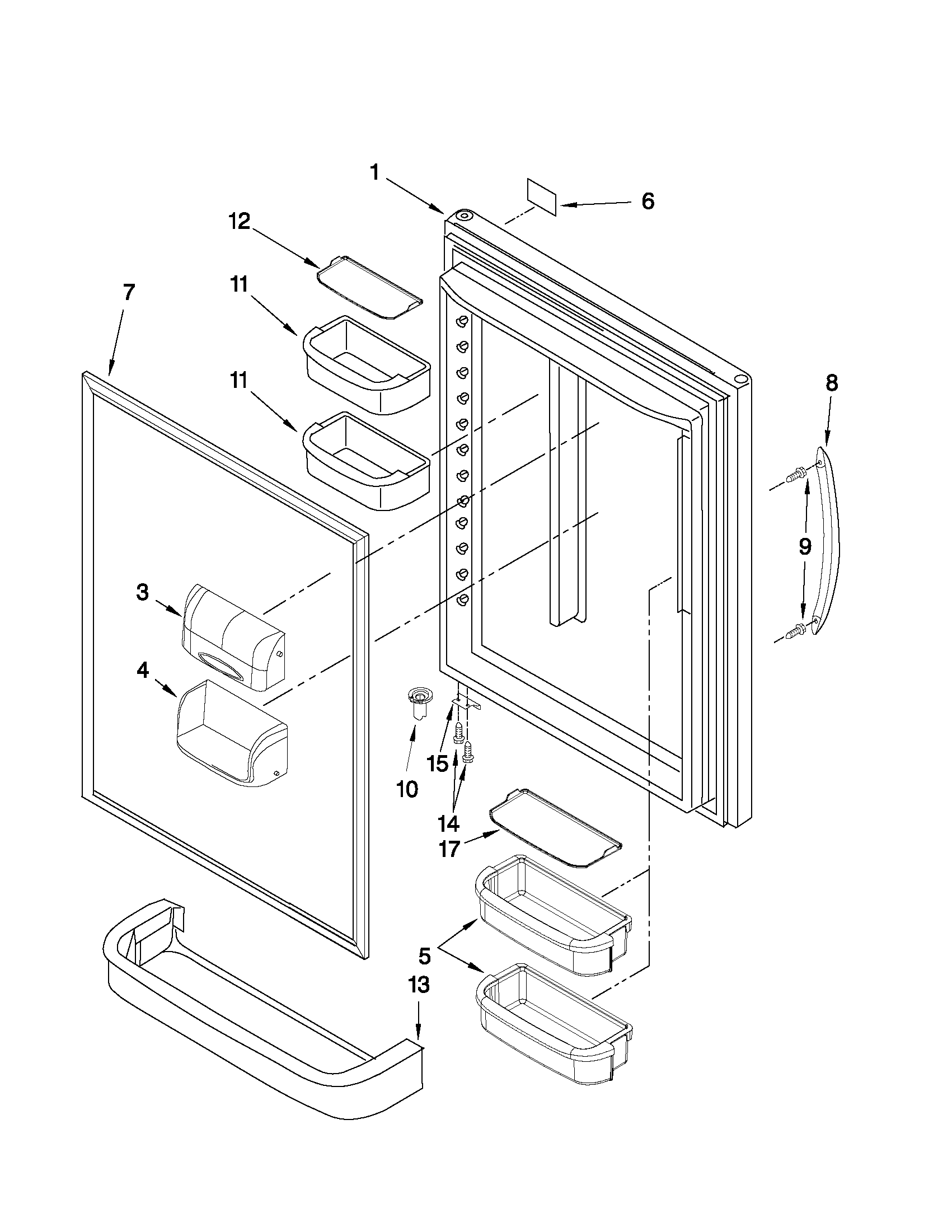 Refrigerator door parts