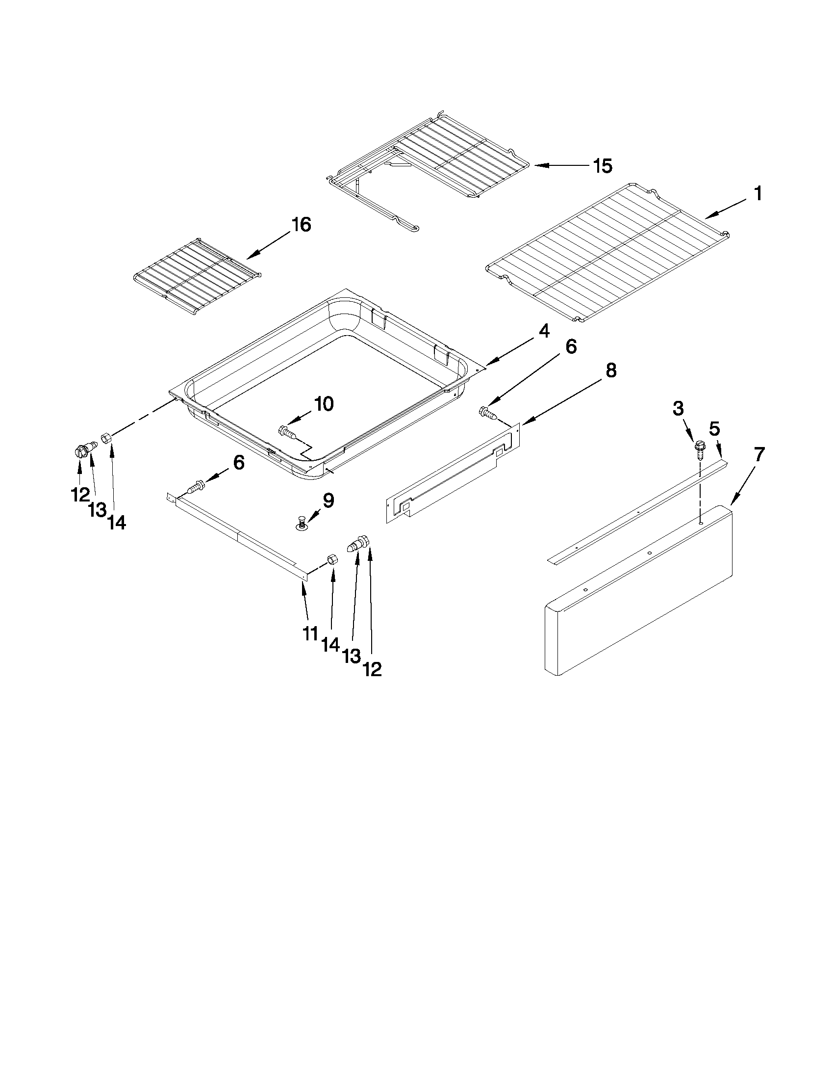 Drawer and rack parts