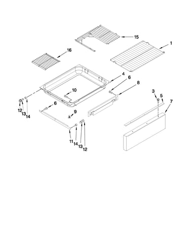 Drawer and rack parts