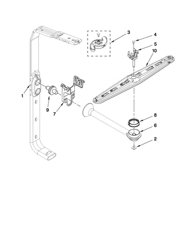 Upper wash and rinse parts