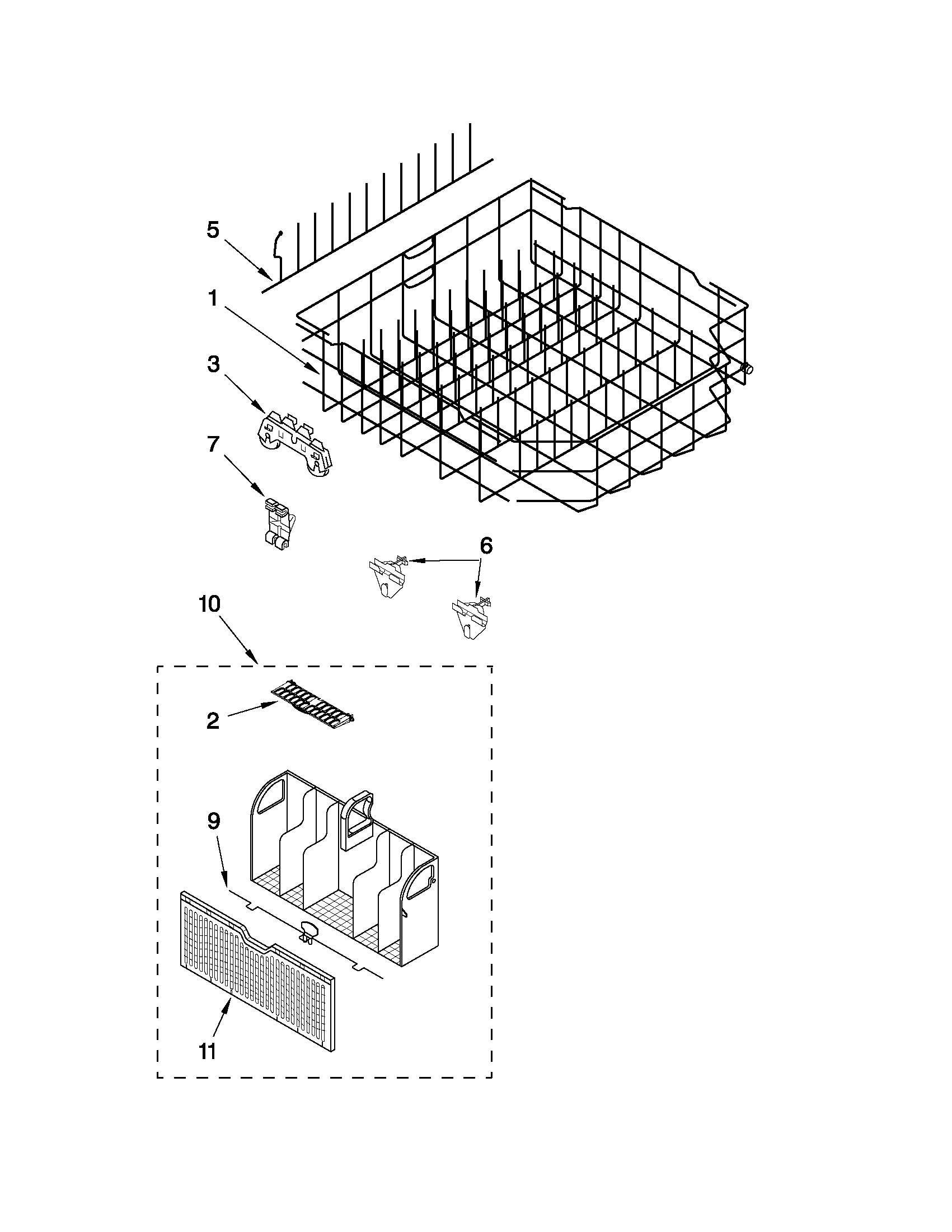 Lower rack parts