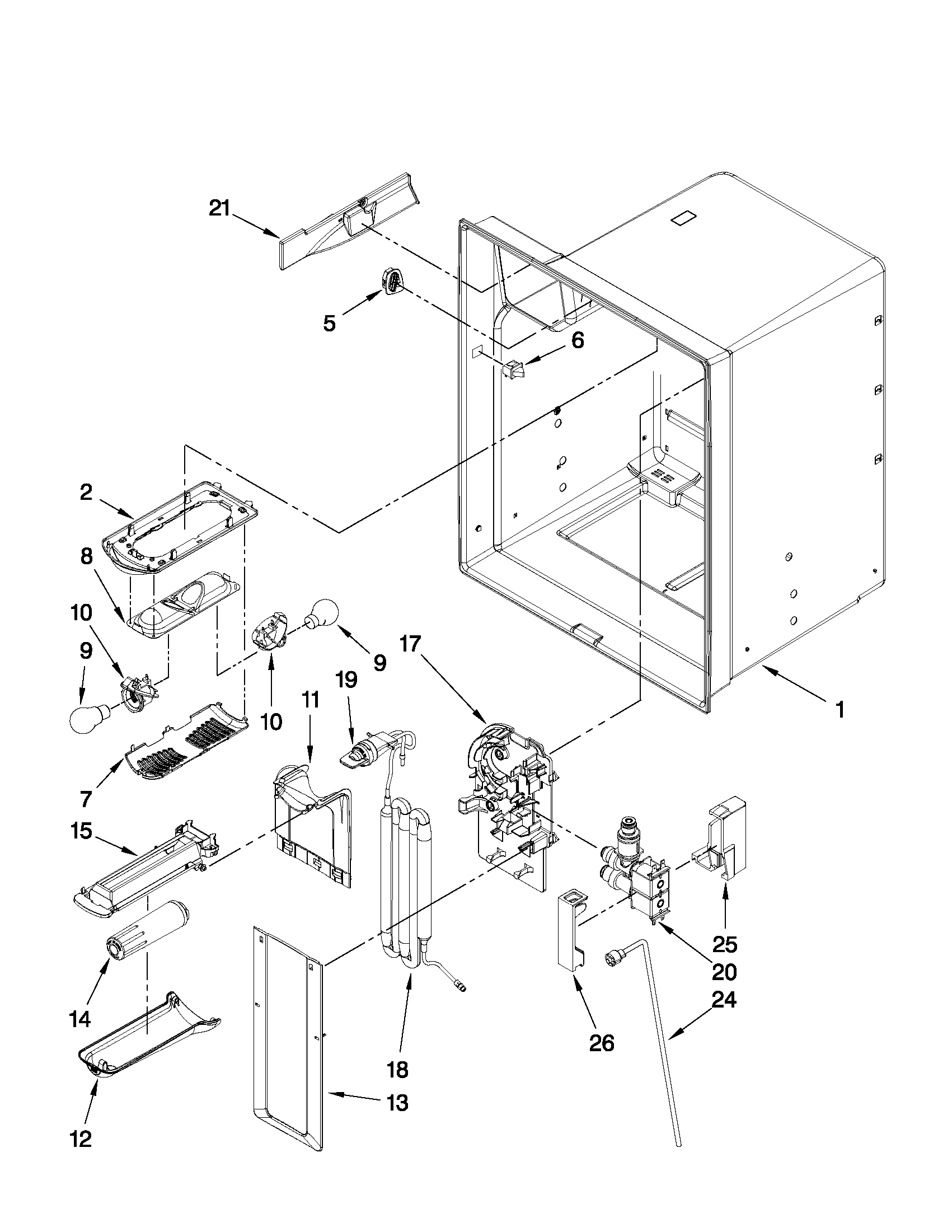 Refrigerator liner parts