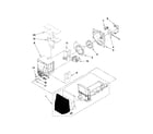 Whirlpool GI5FVAXYQ00 motor and ice container parts diagram