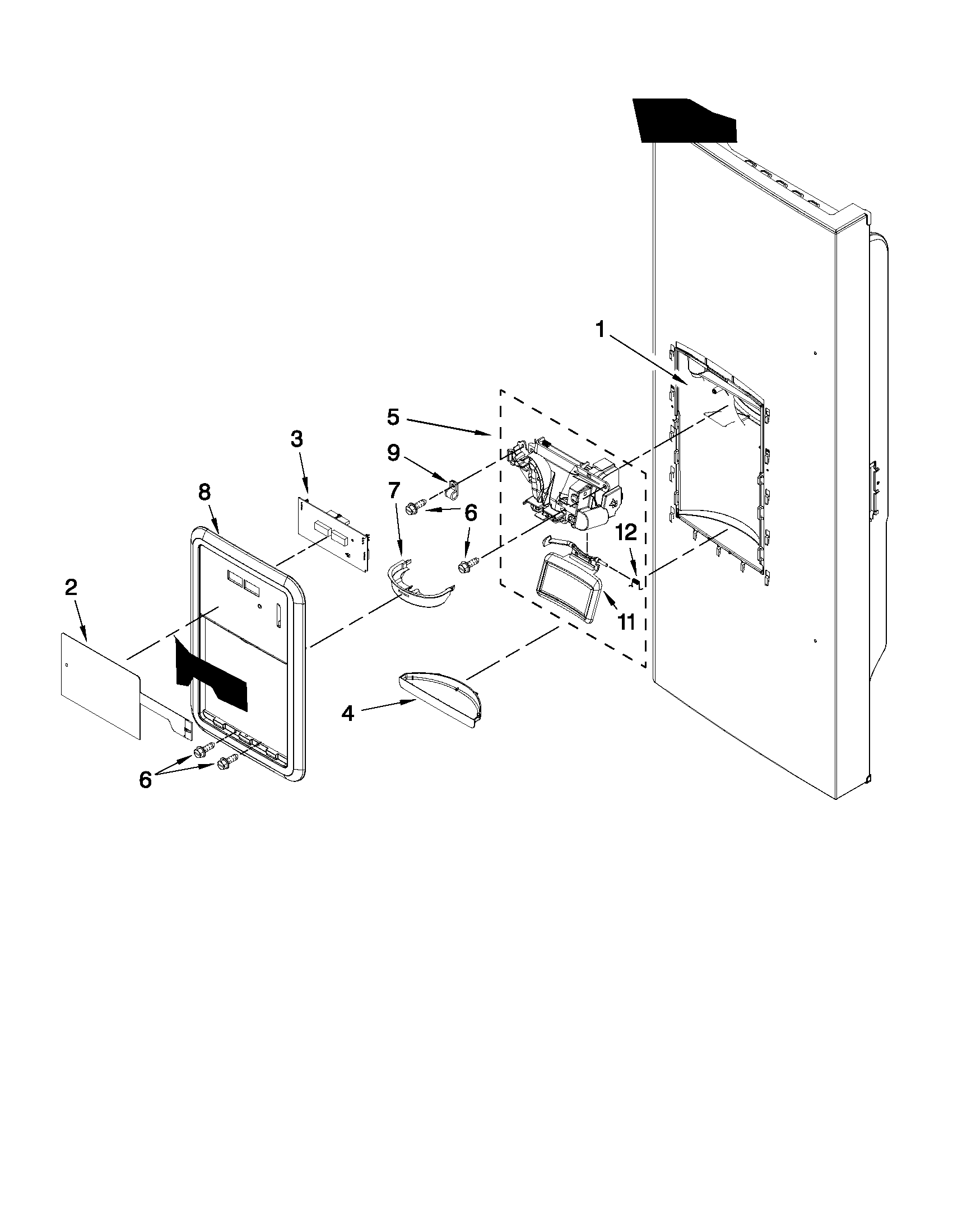 Dispenser front parts