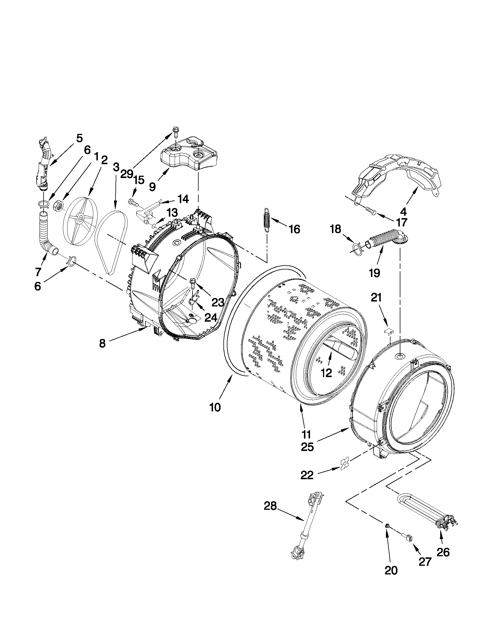 Tub and basket parts