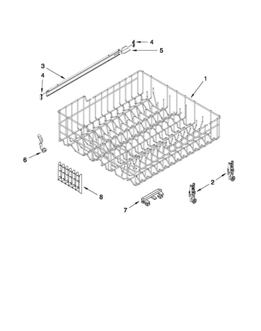 Upper rack and track parts
