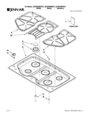 Cooktop, burner and grate parts