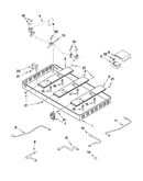 Burner box, gas valves, and switches