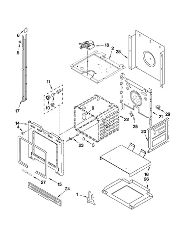 Upper oven parts