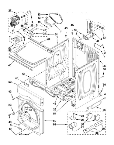 Dryer cabinet parts