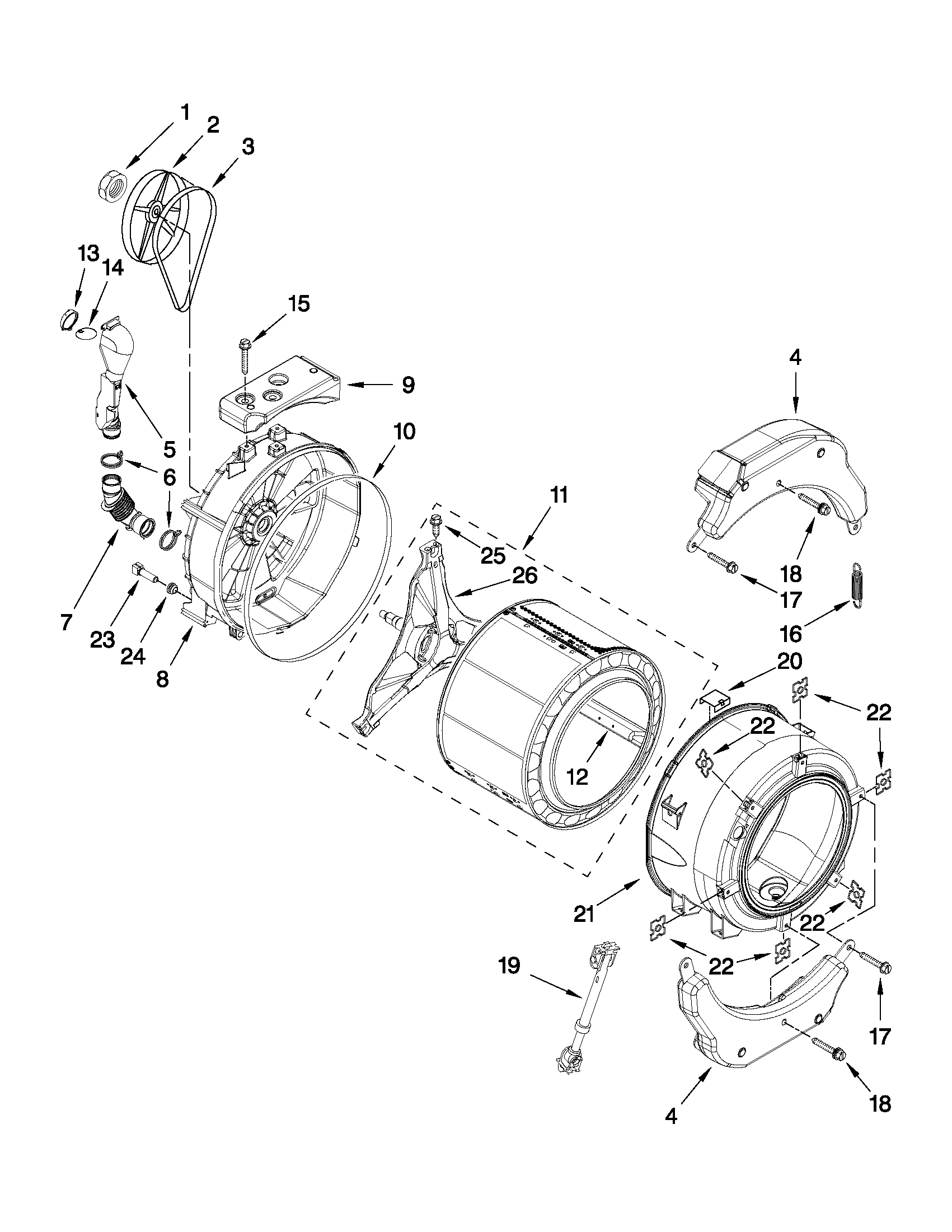 Tub and basket parts