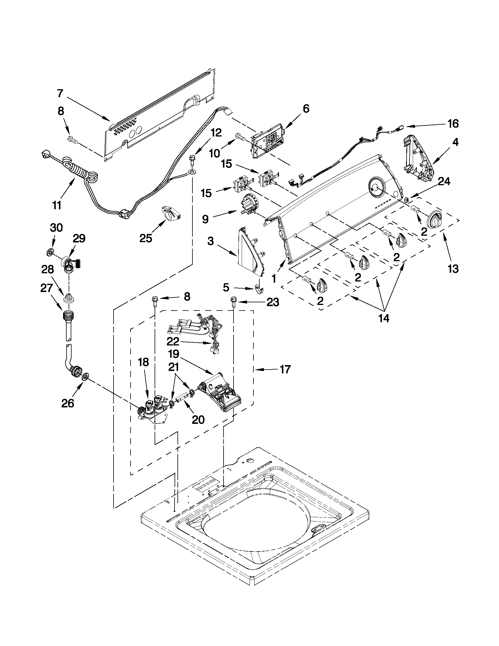 CONTROLS AND WATER INLET PARTS