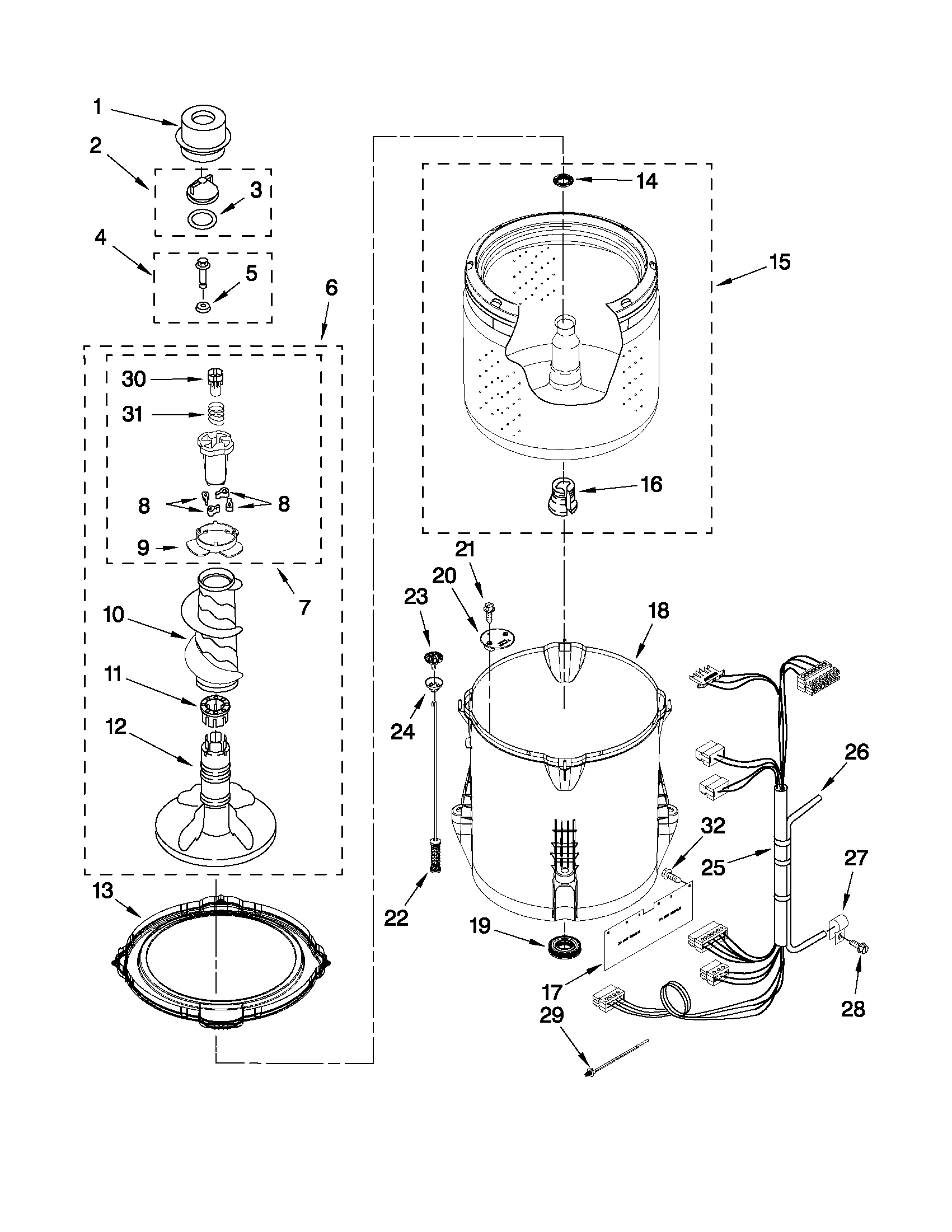 Basket and tub parts