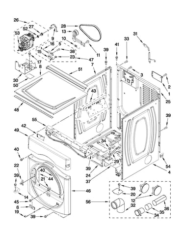 Dryer cabinet parts