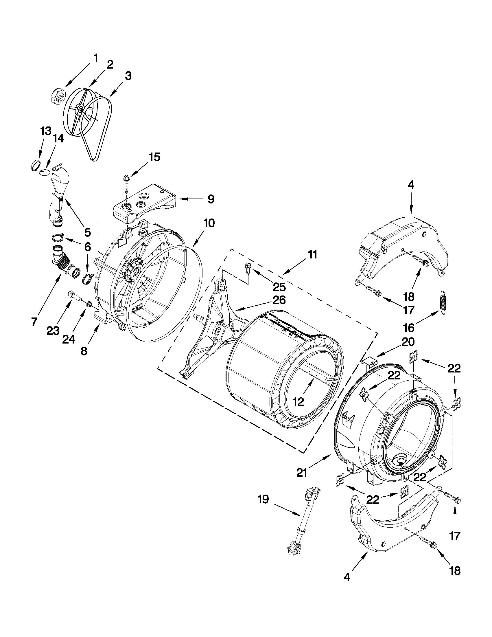 Tub and basket parts