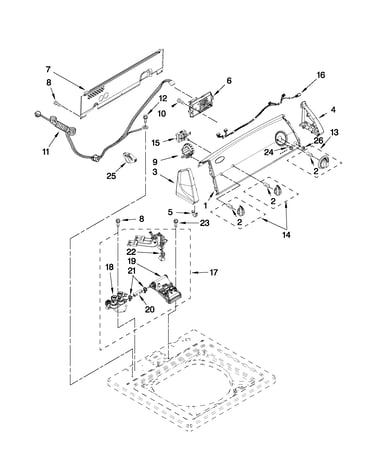 Controls and water inlet parts