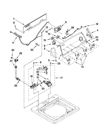 Controls and water inlet parts