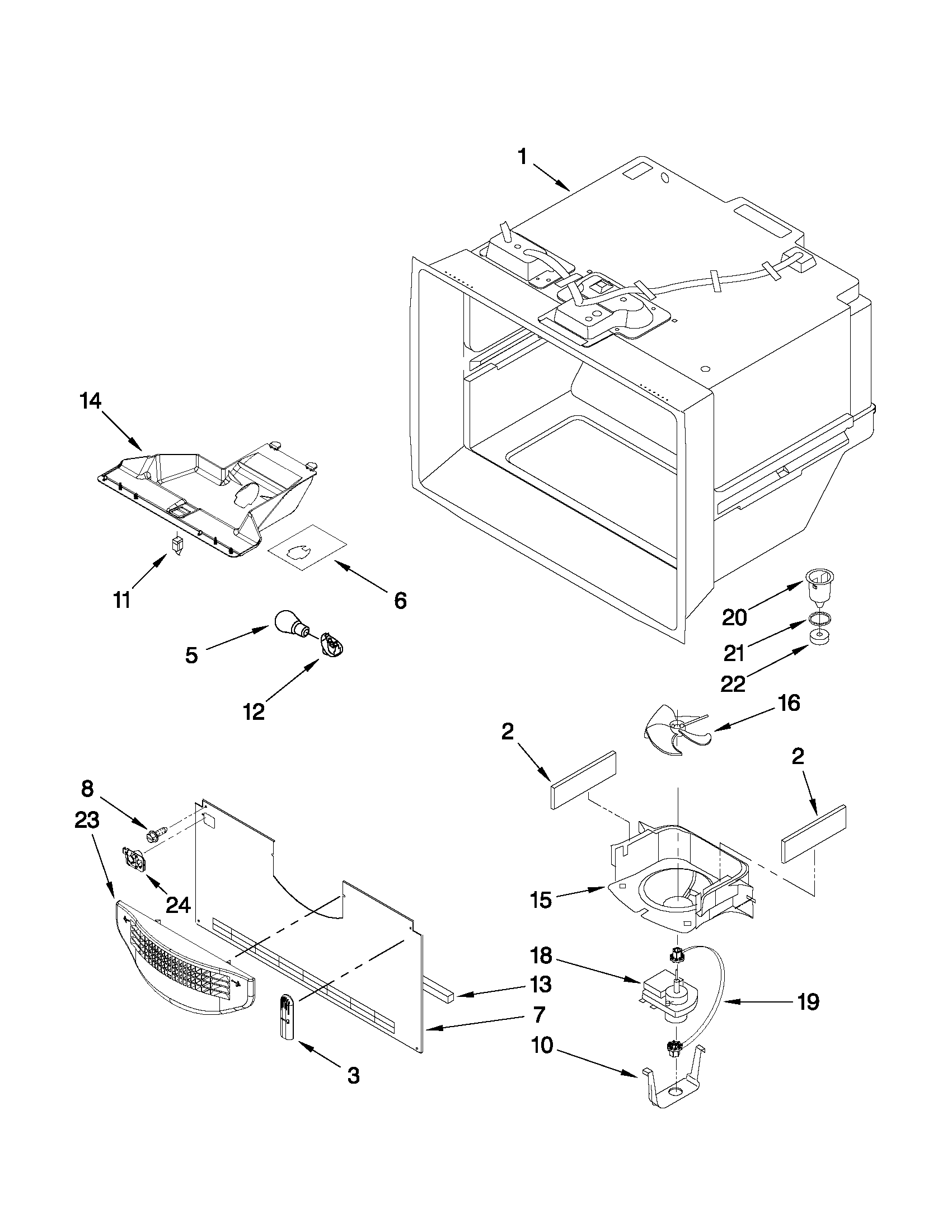 Freezer liner parts