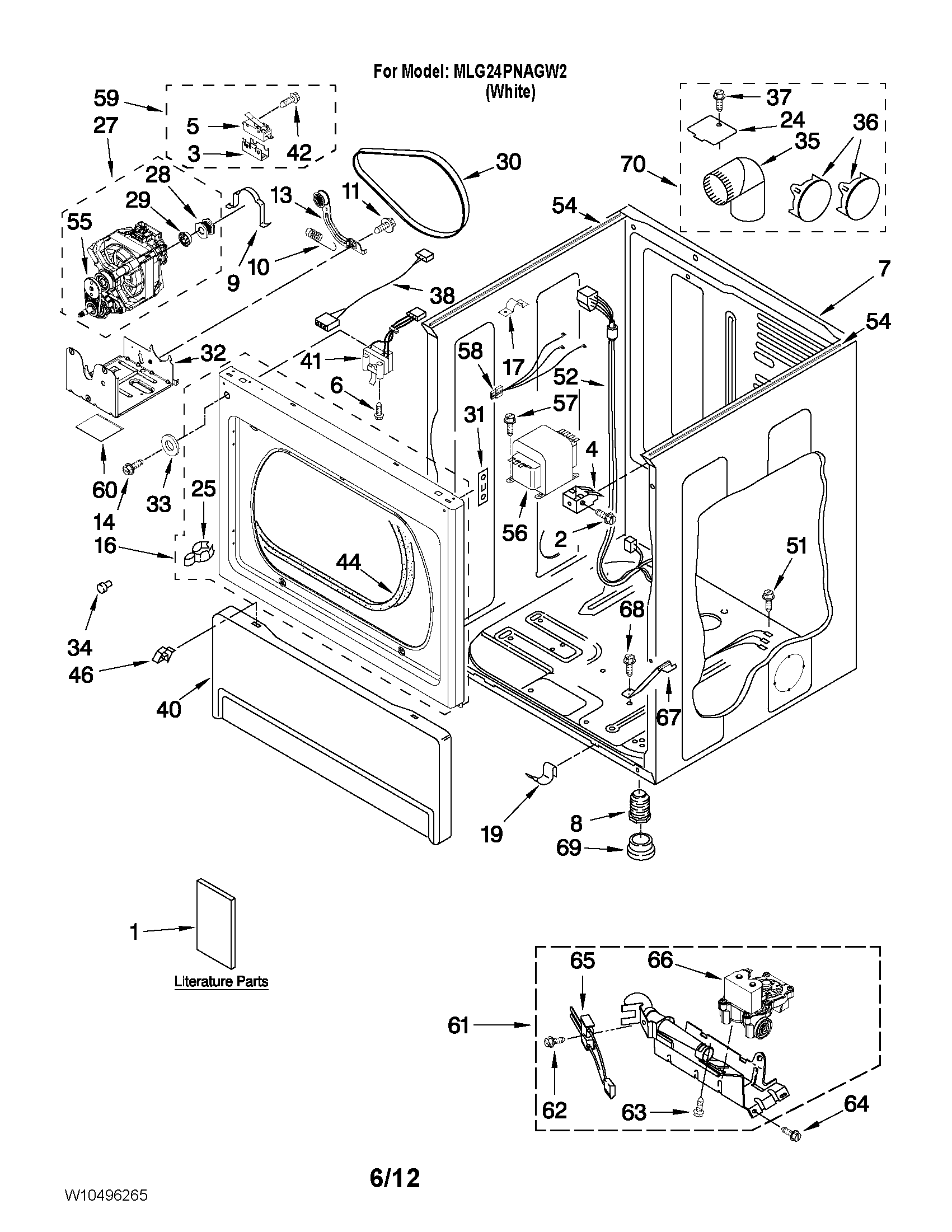 Lower cabinet and front panel parts