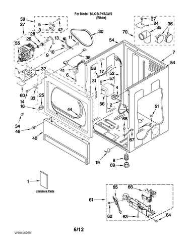 Lower cabinet and front panel parts