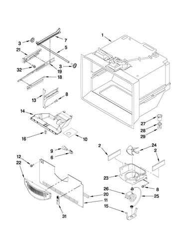 Freezer liner parts