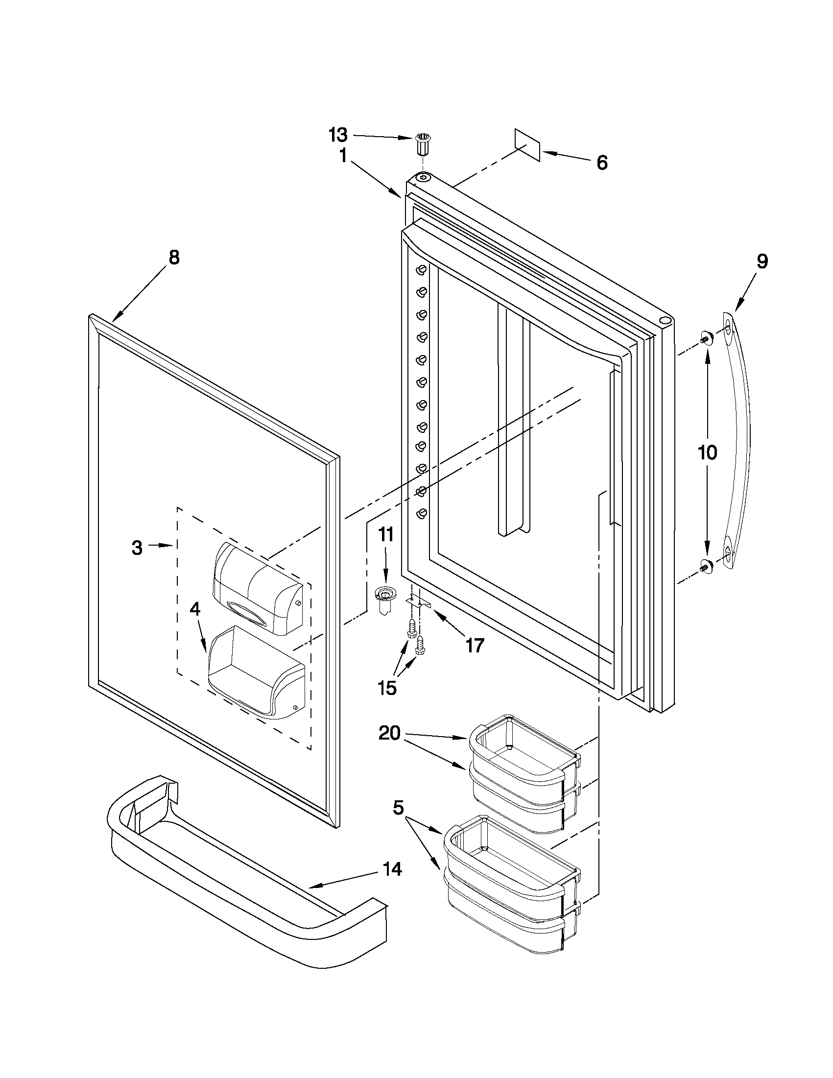 Refrigerator door parts