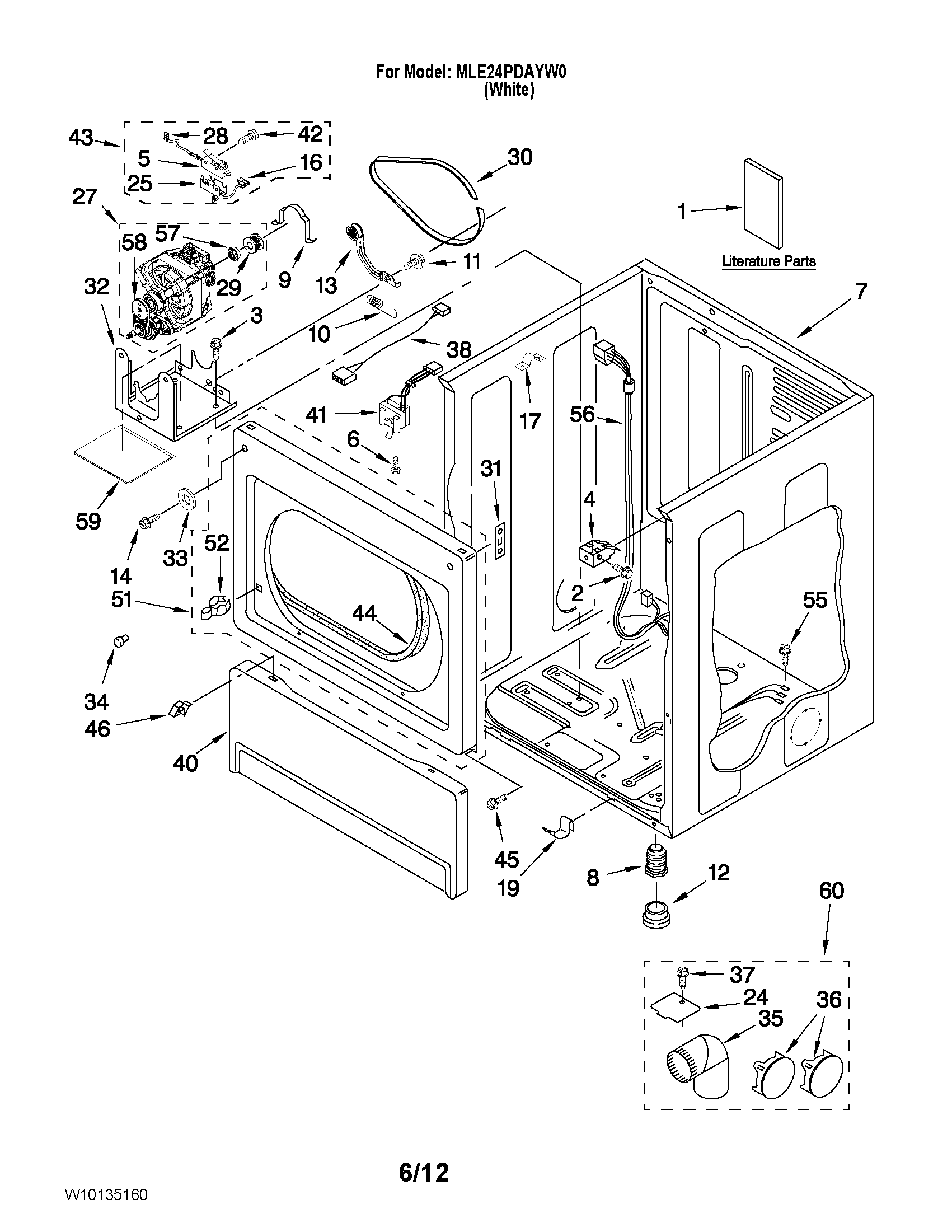 Lower cabinet and front panel parts