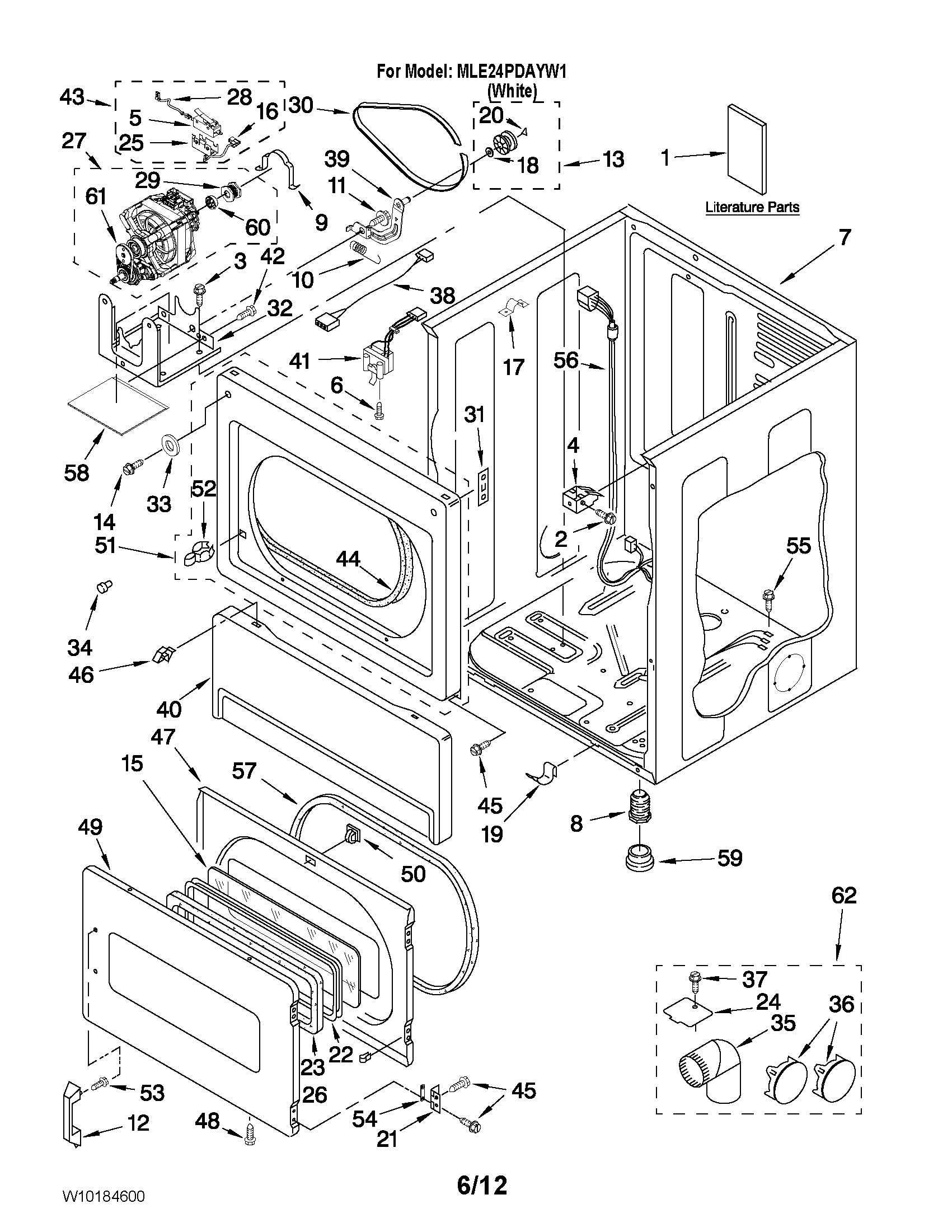 Lower cabinet and front panel parts