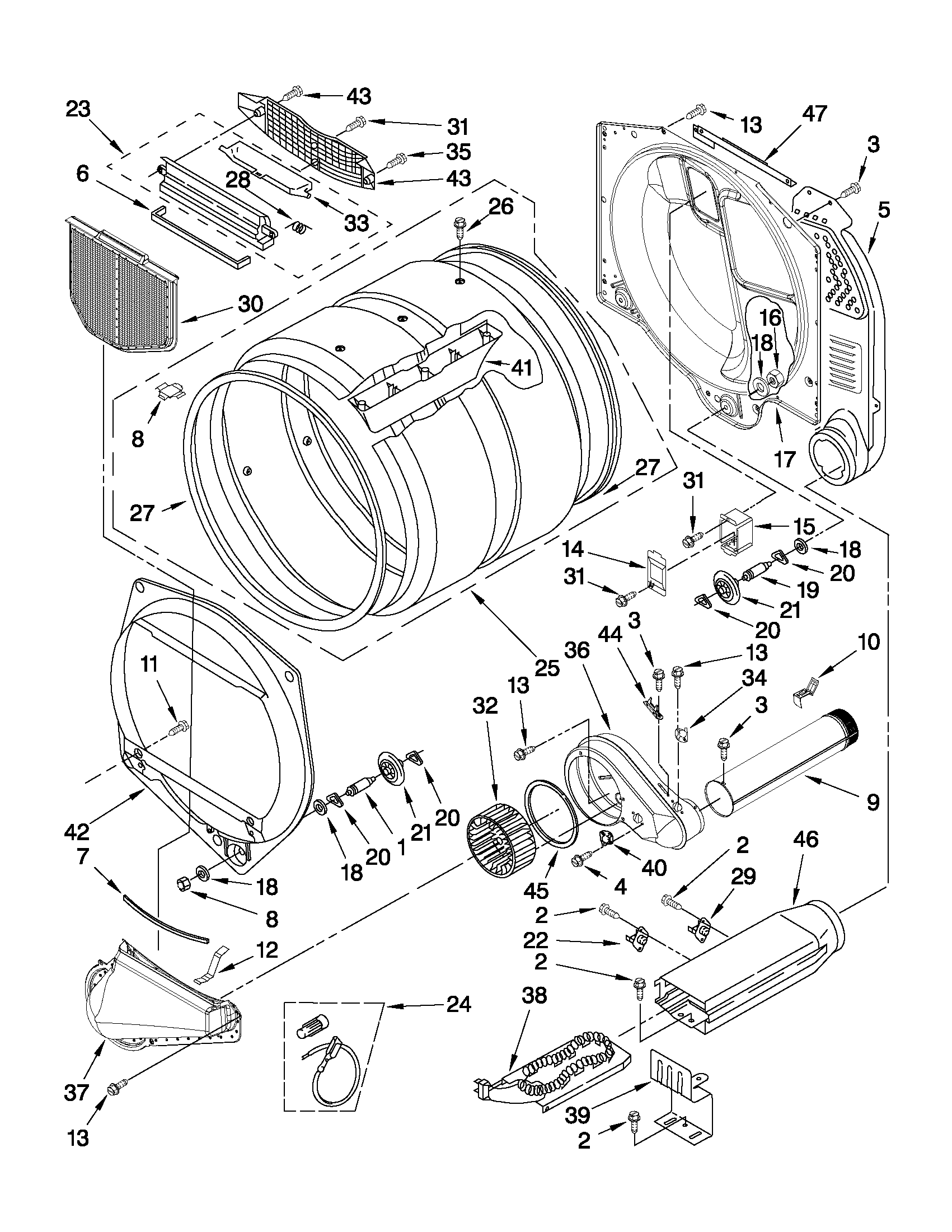 Upper and lower bulkhead parts