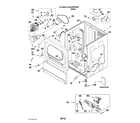Maytag MLG24PDAGW2 lower cabinet and front panel parts diagram